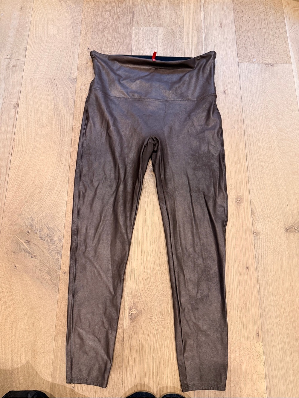 SPANX Faux Leather Shine Leggings Brown 2X